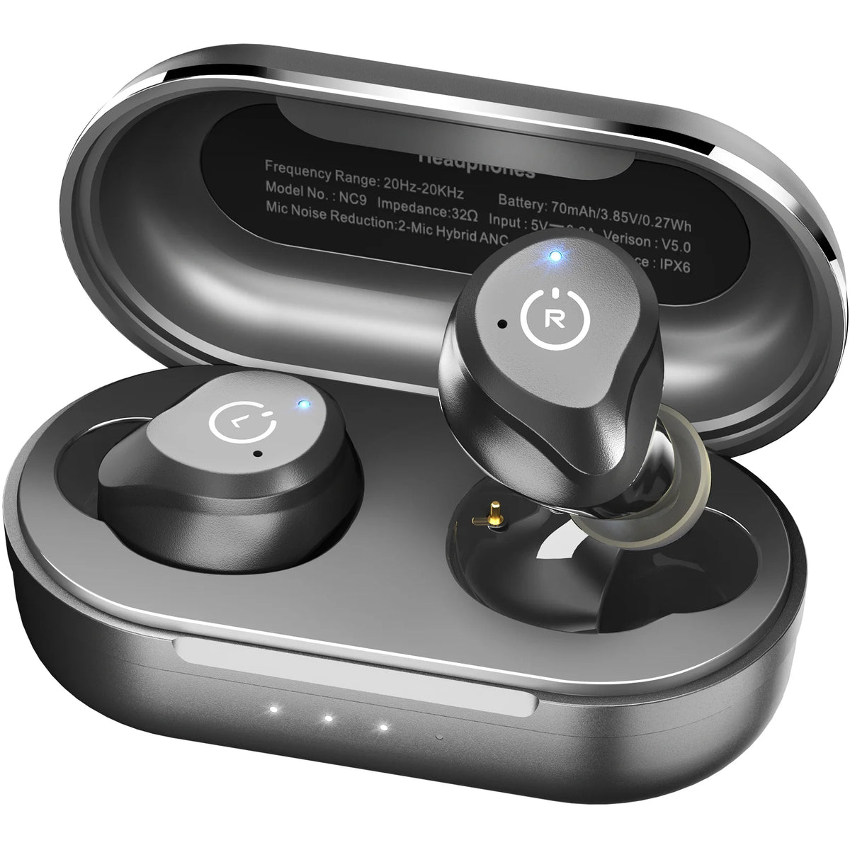 TOZO nc9 anc earbuds black